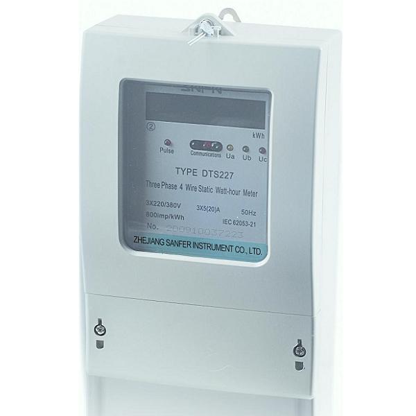 Three-phase electronic watt-hour meter with LCD display